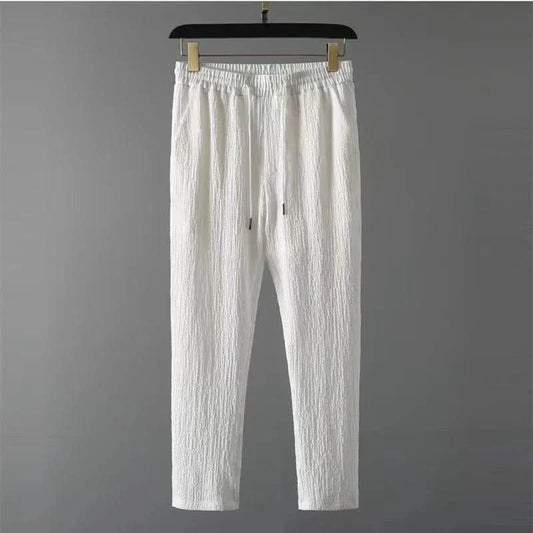 Men's Crinkled Co-Ord Set White - MeraPopi