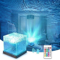 MERAPOPI® Rotating Water Ripple Night Light for Room Home, Table Atmosphere Lamps, 2025 Gifts (3 Color Dimming Brightness Adjustable)