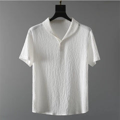 Men's Crinkled Co-Ord Set White