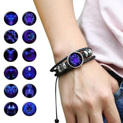 Guardian Zodiac Constellation Bracelet – Scorpio (Black Leather, Adjustable)