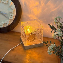 MERAPOPI® Rotating Water Ripple Night Light for Room Home, Table Atmosphere Lamps, 2025 Gifts (3 Color Dimming Brightness Adjustable)
