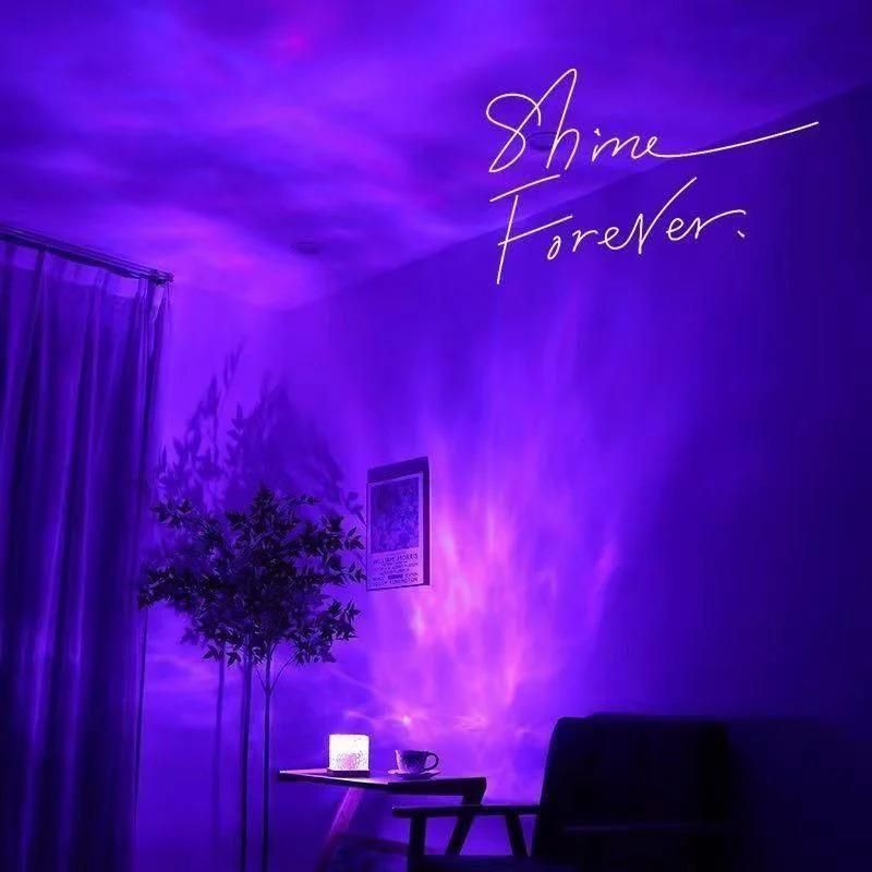 MERAPOPI® Rotating Water Ripple Night Light for Room Home, Table Atmosphere Lamps, 2025 Gifts (3 Color Dimming Brightness Adjustable)