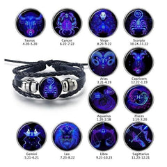 Guardian Zodiac Constellation Bracelet – Scorpio (Black Leather, Adjustable)