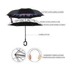 Double Layer Inverted Reversible Umbrella (Multicolor) - MeraPopi