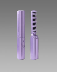 Meneflix Portable Mini Hair Straightener Cordless Rechargeable Mini Adjustable Hair Straightener Hot Comb - MeraPopi