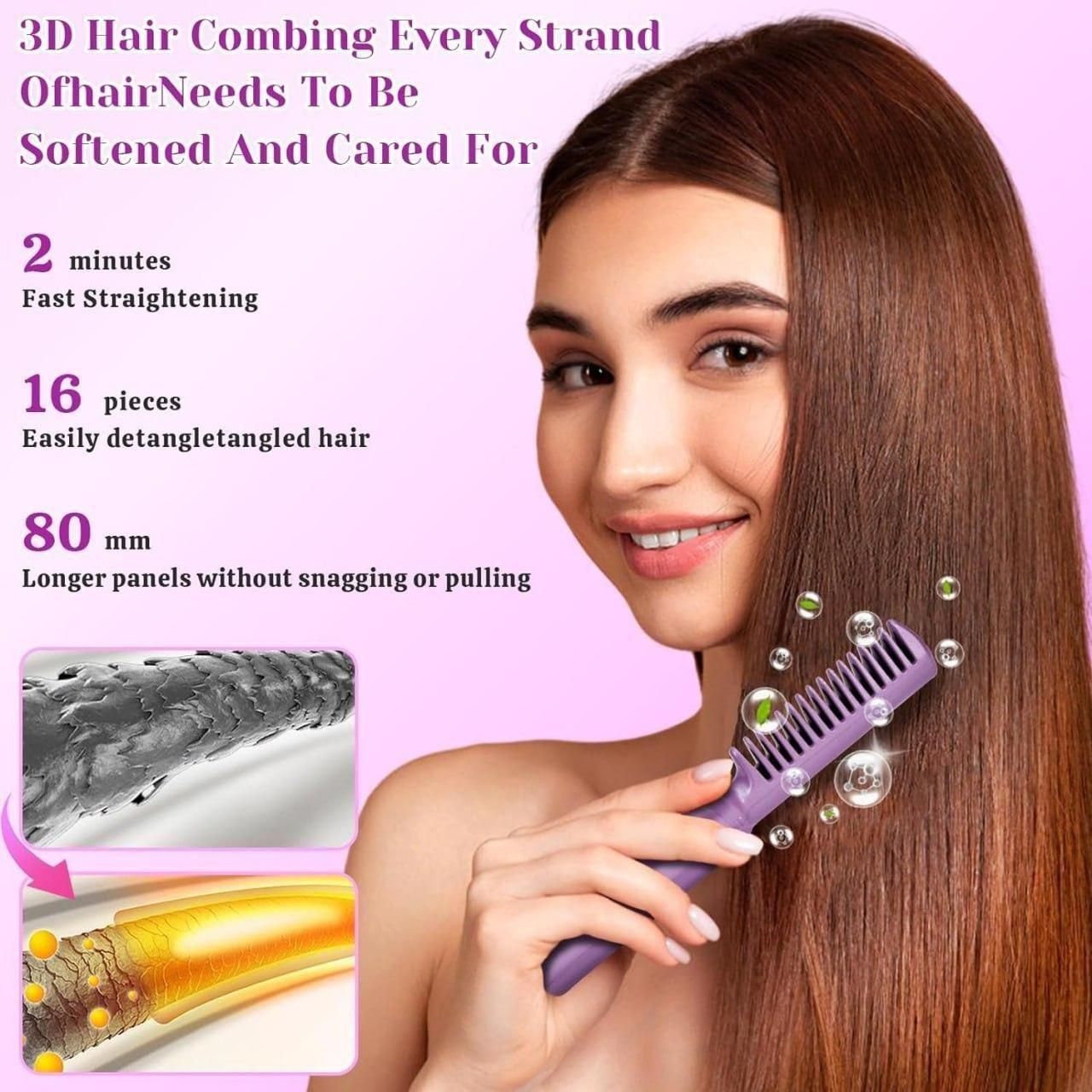 Meneflix Portable Mini Hair Straightener Cordless Rechargeable Mini Adjustable Hair Straightener Hot Comb - MeraPopi
