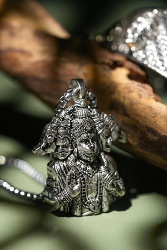 5-Mukhi Hanuman Kada with 5-Munjai Hanumna Pendant with Chain - MeraPopi