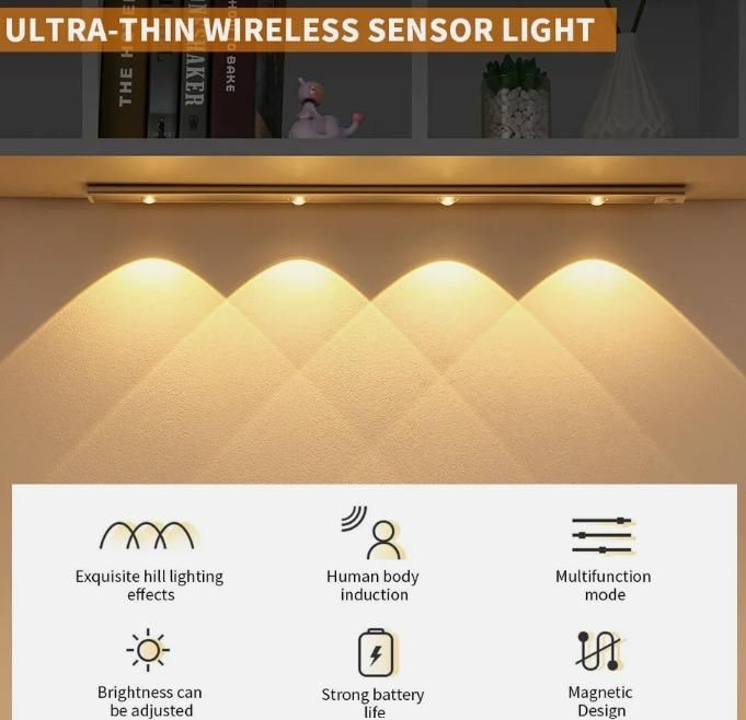 LED PIR Motion Sensor Cabinet  With USB Rechargeble - MeraPopi