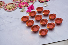 LED Light Water Sensor Diyas Plastic with, Ambient Lights, (Pack of 6/12/18/24) - MeraPopi