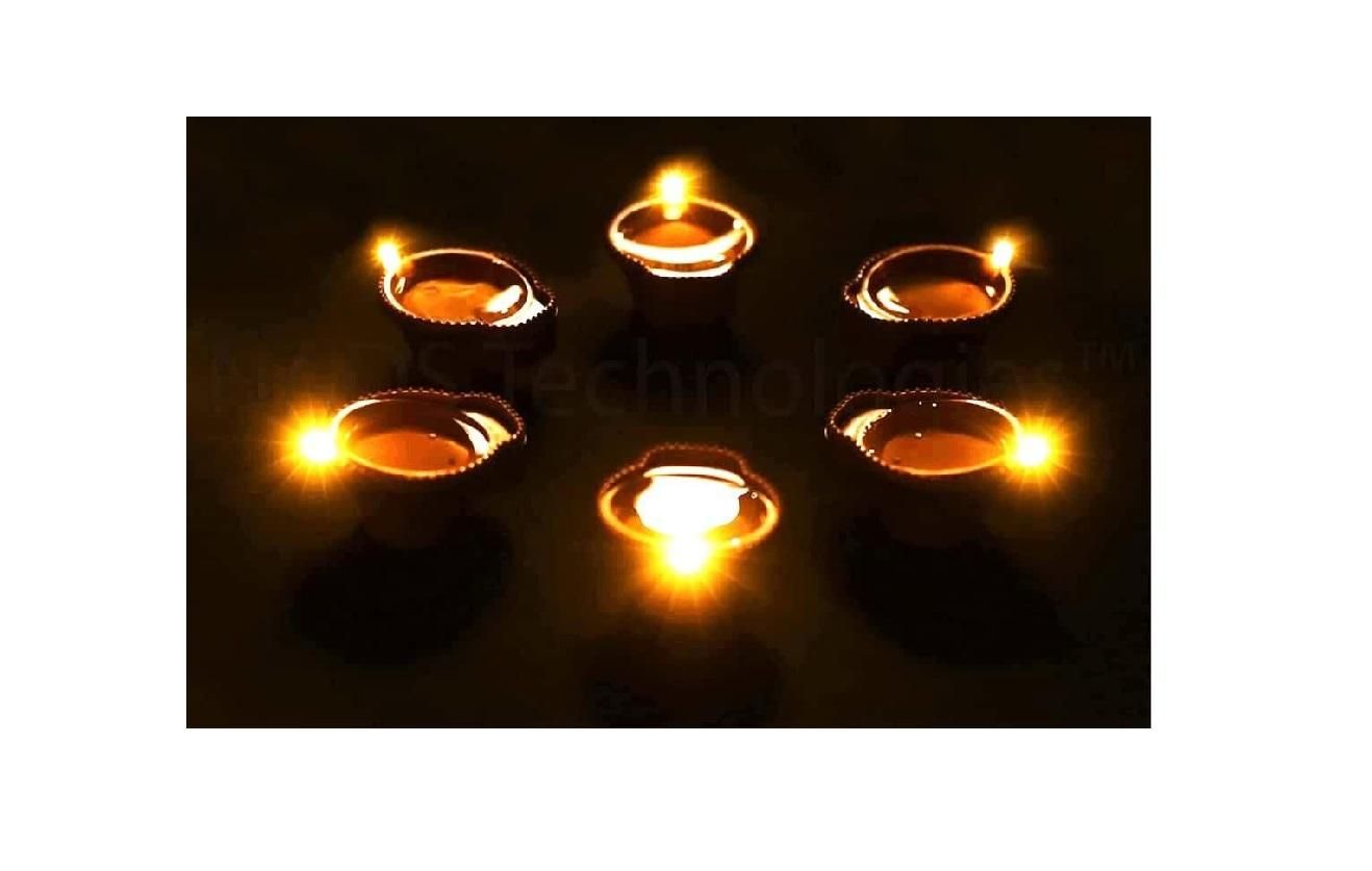 LED Light Water Sensor Diyas Plastic with, Ambient Lights, (Pack of 6/12/18/24) - MeraPopi